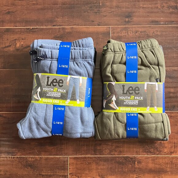 2 Lee Youth Jogger Pants 2-Pack with Rugged Knee - L (14/16) - Picture 1 of 5